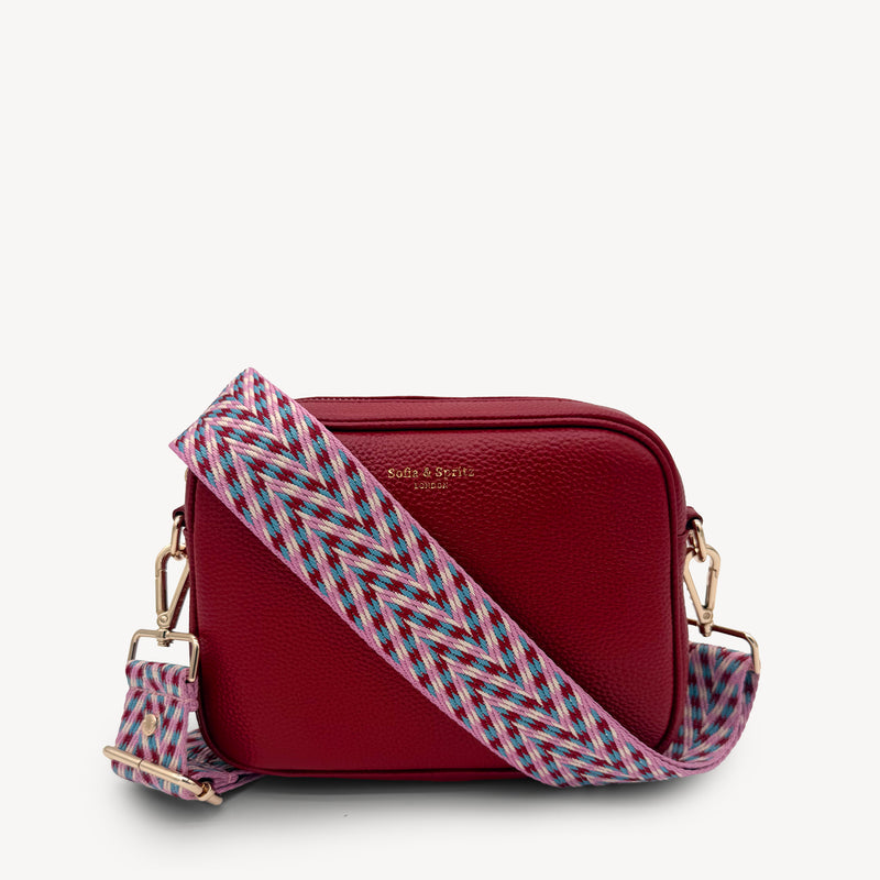 Pink & Blue Herringbone Strap