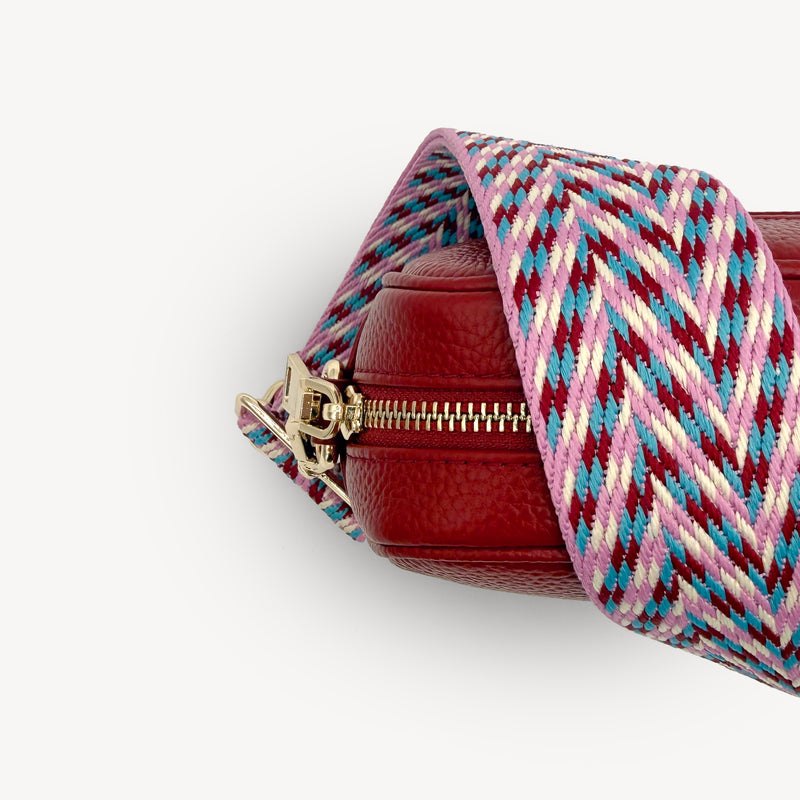 Pink & Blue Herringbone Strap