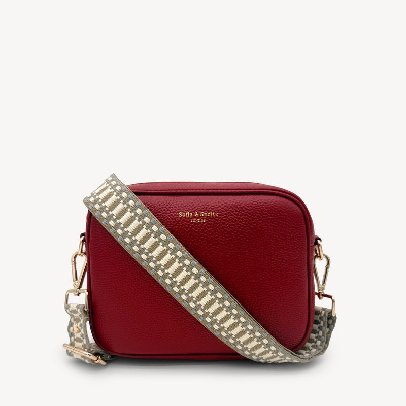 Taupe & White Stitch Strap