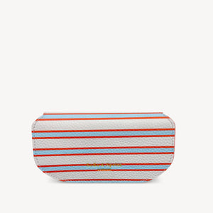 Slim Leather Glasses Case - Blue, Orange & Stone Stripe thumbnail-image-2