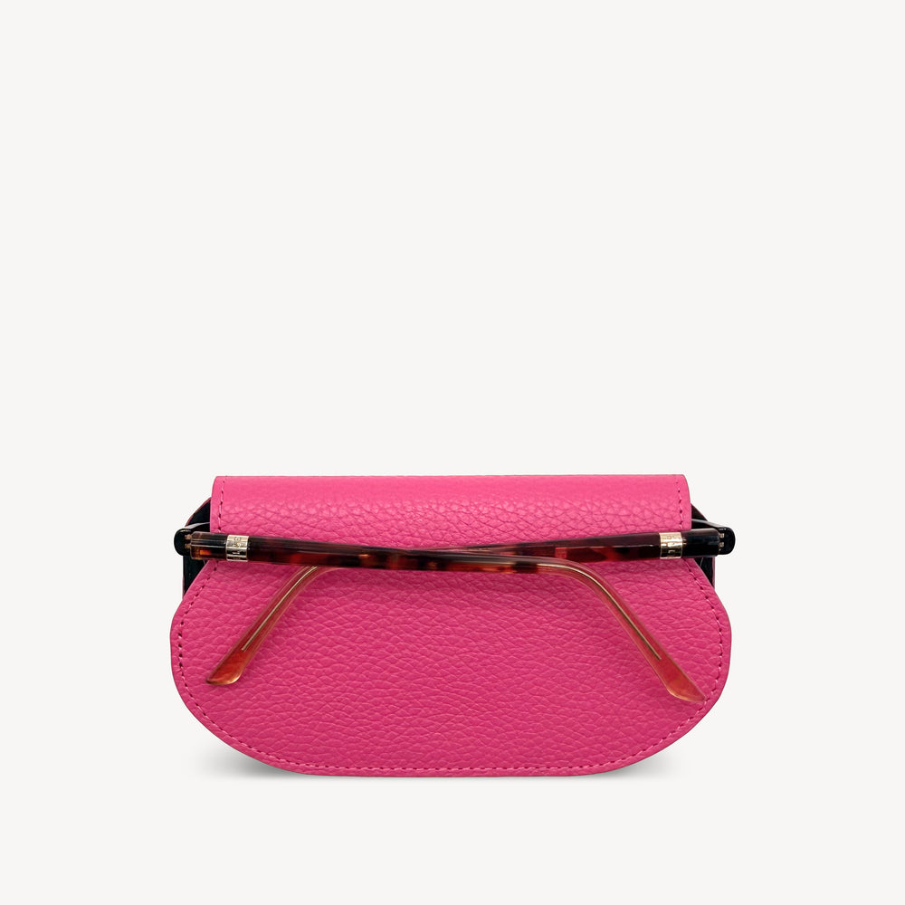 Slim Leather Glasses Case - Fuchsia Pink thumbnail-image-1