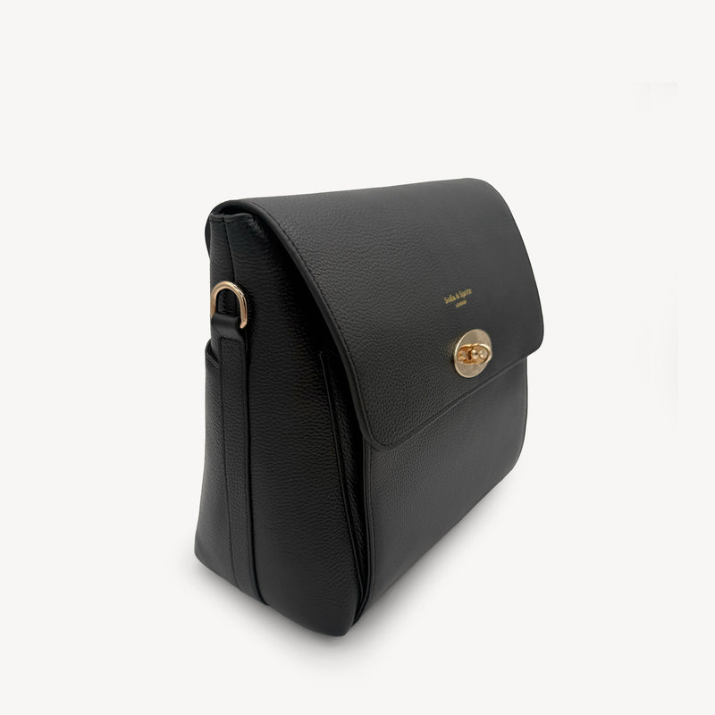 Elara Messenger Bag - Black