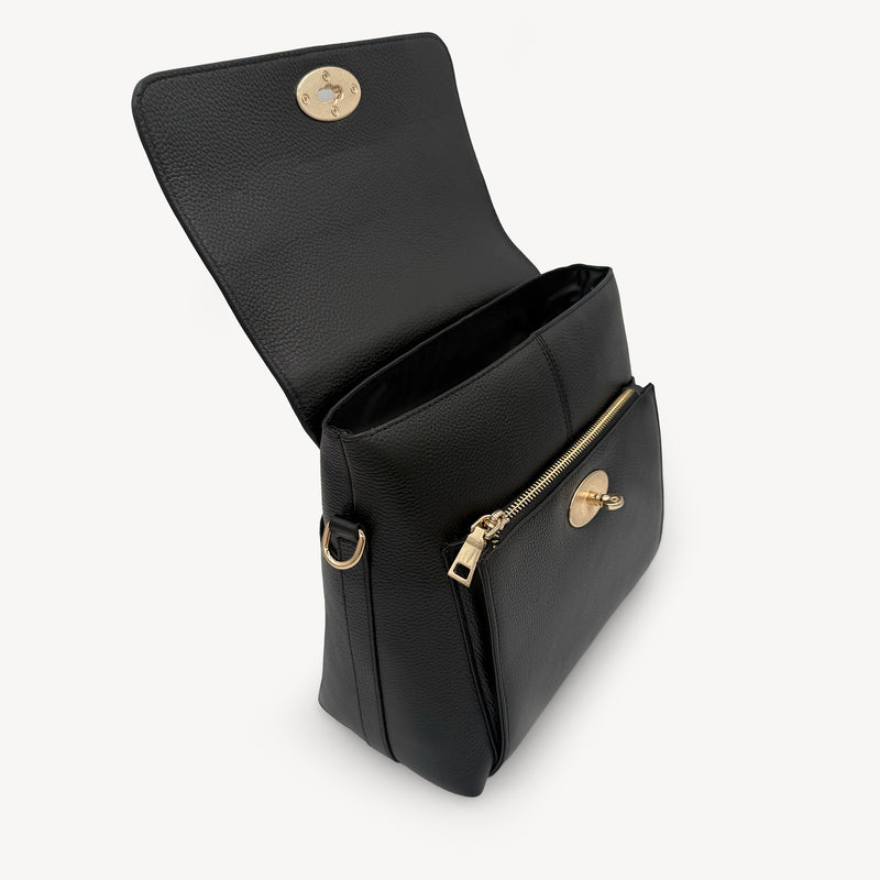 Elara Messenger Bag - Black