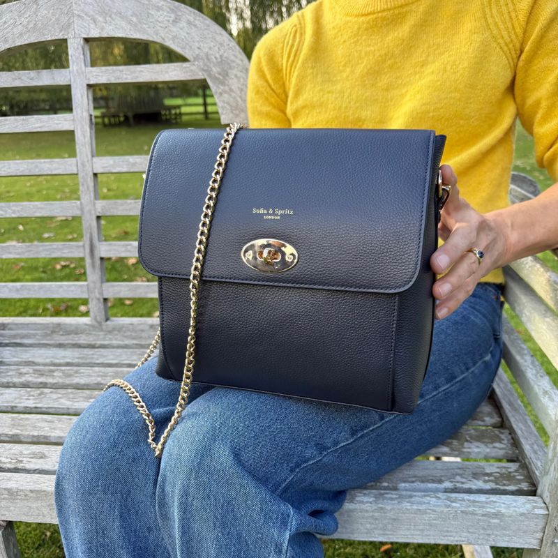Elara Messenger Bag - Navy