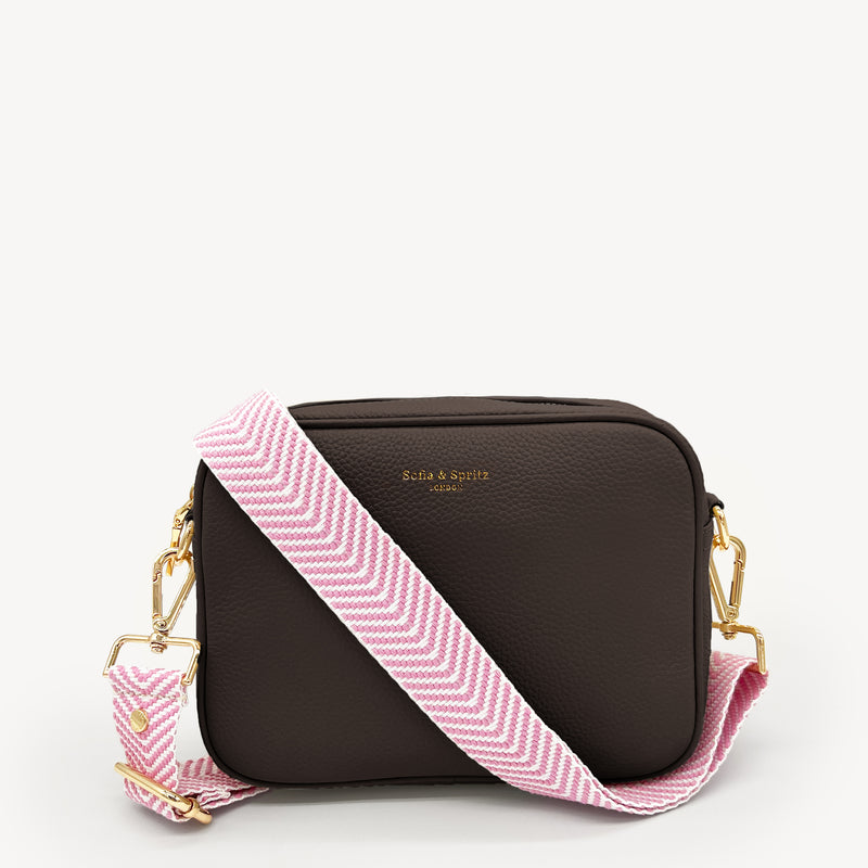 Pale Pink & White Chevron Strap