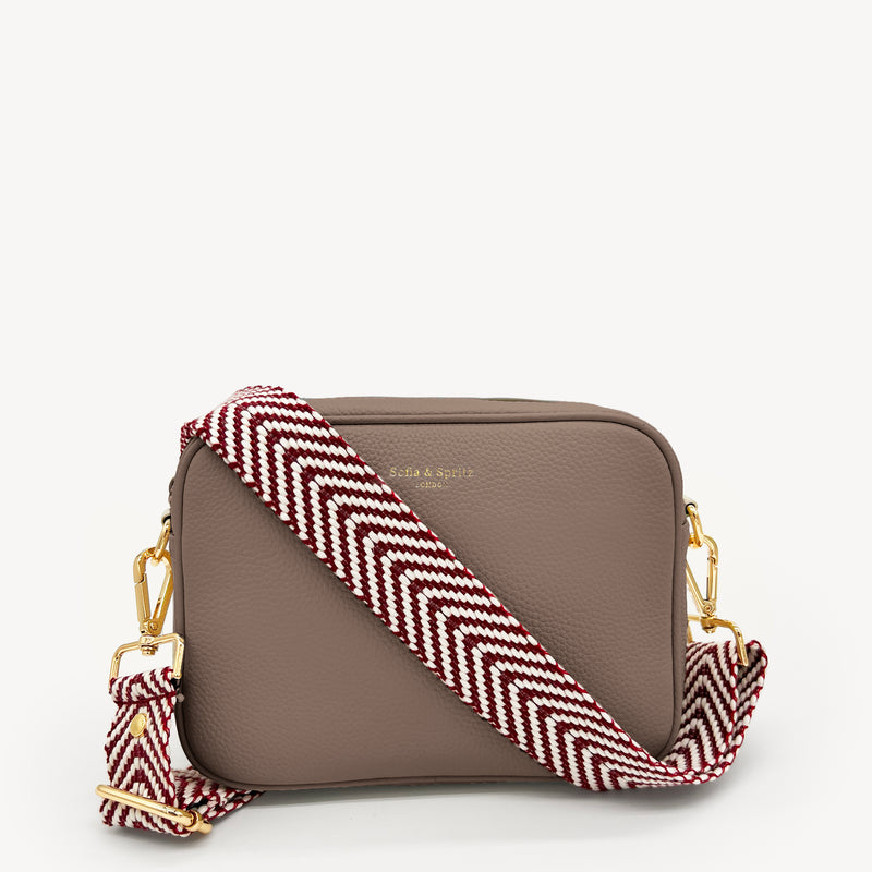 Burgundy & White Chevron Strap