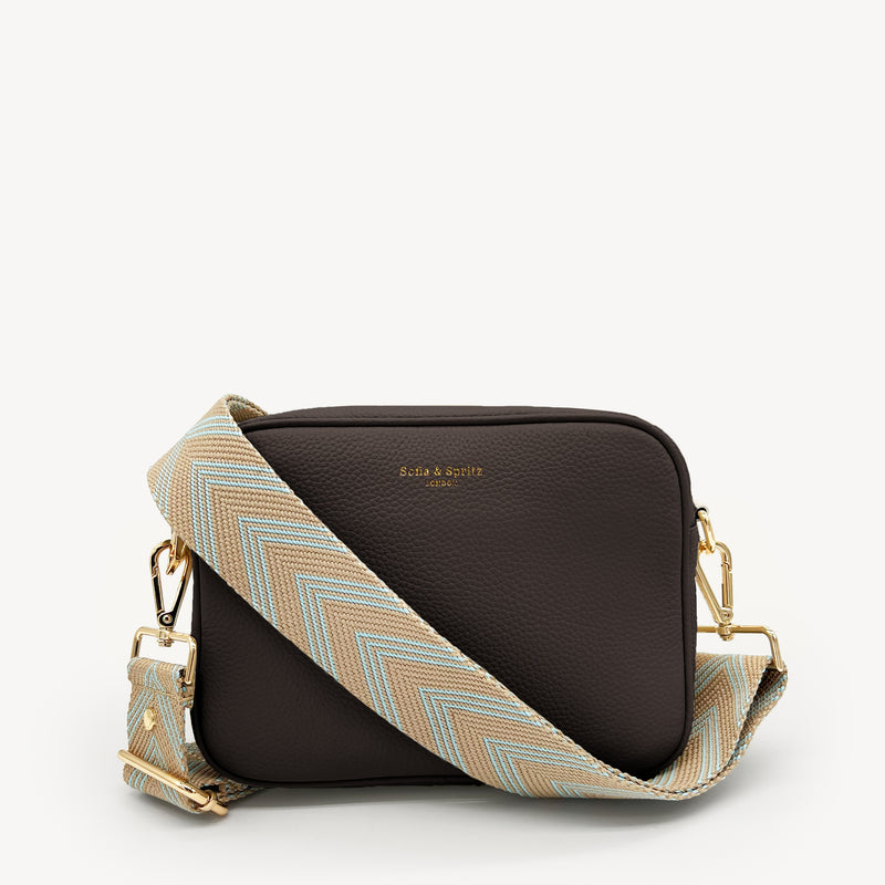 Pale Blue & Tan Arrow Strap