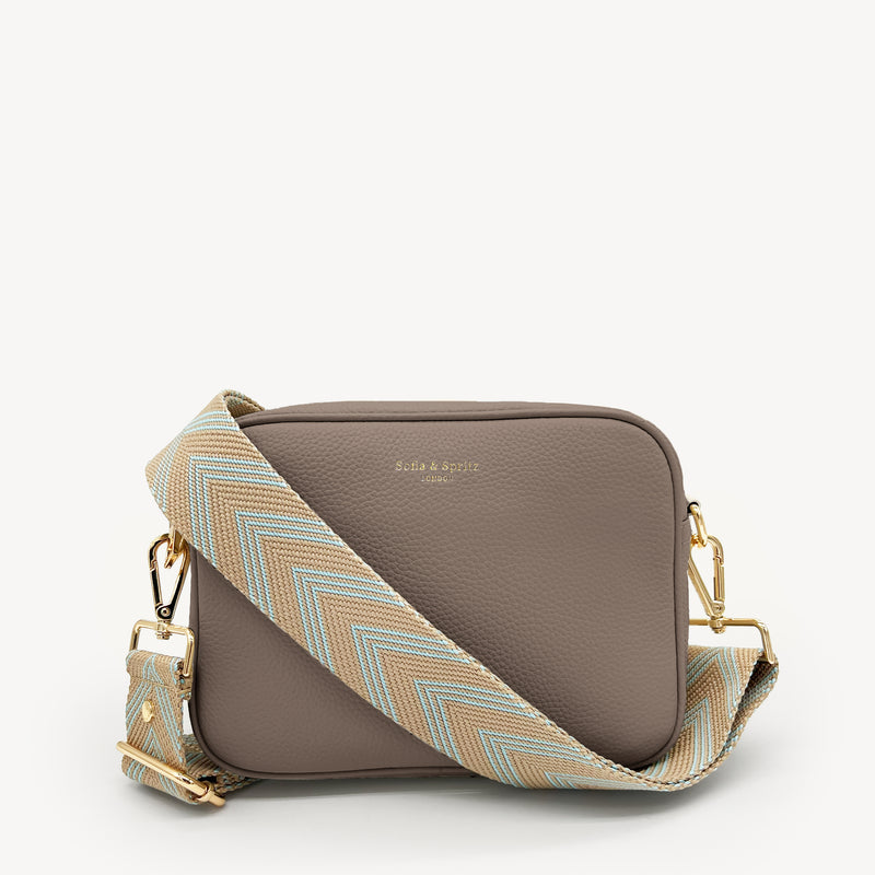 Pale Blue & Tan Arrow Strap