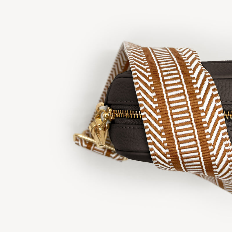 Tan & White Stripe Aztec Strap