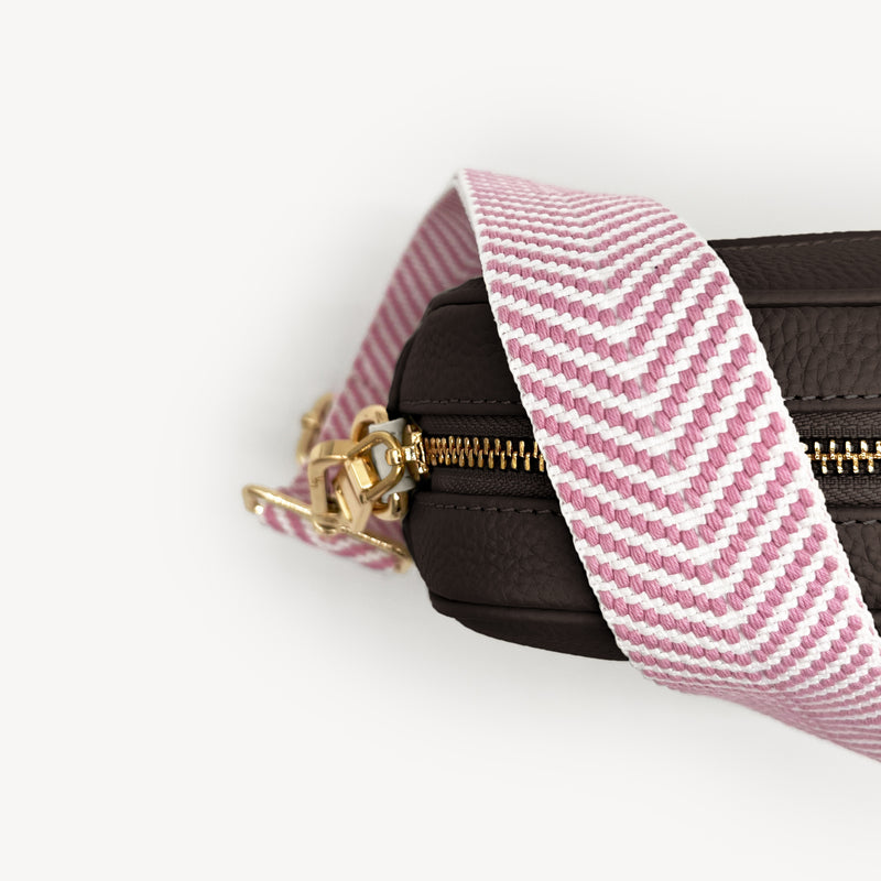 Pale Pink & White Chevron Strap