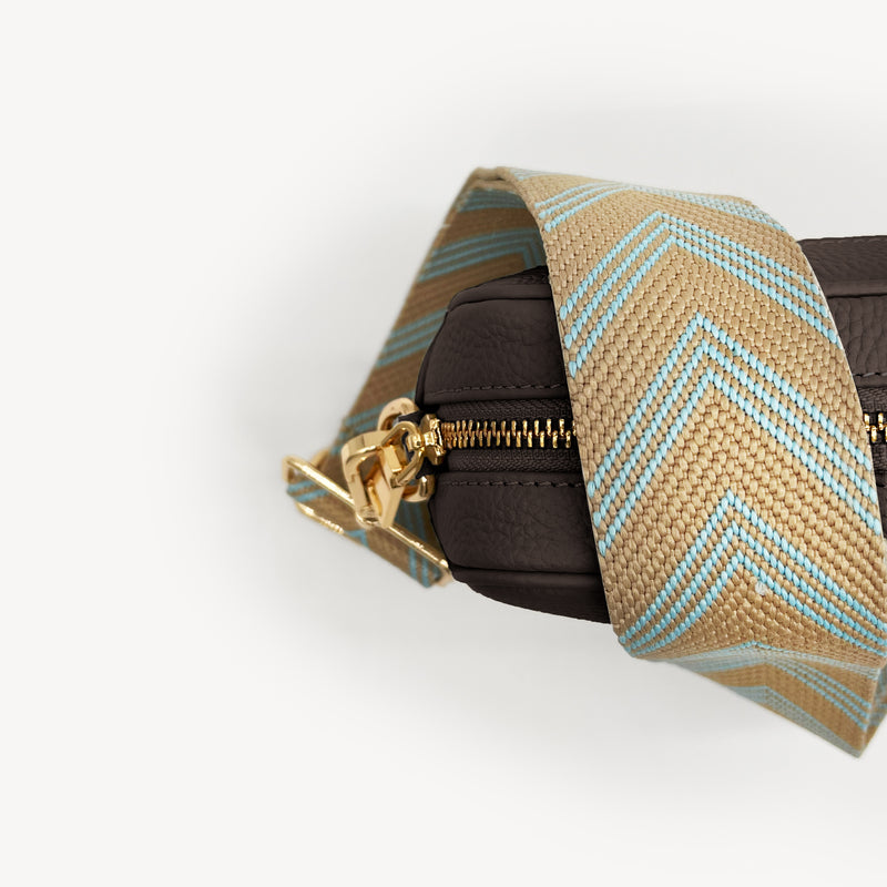 Pale Blue & Tan Arrow Strap