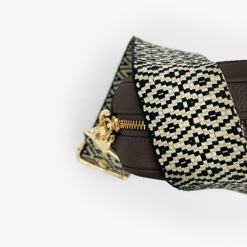 Black & Stone Embroidered Strap