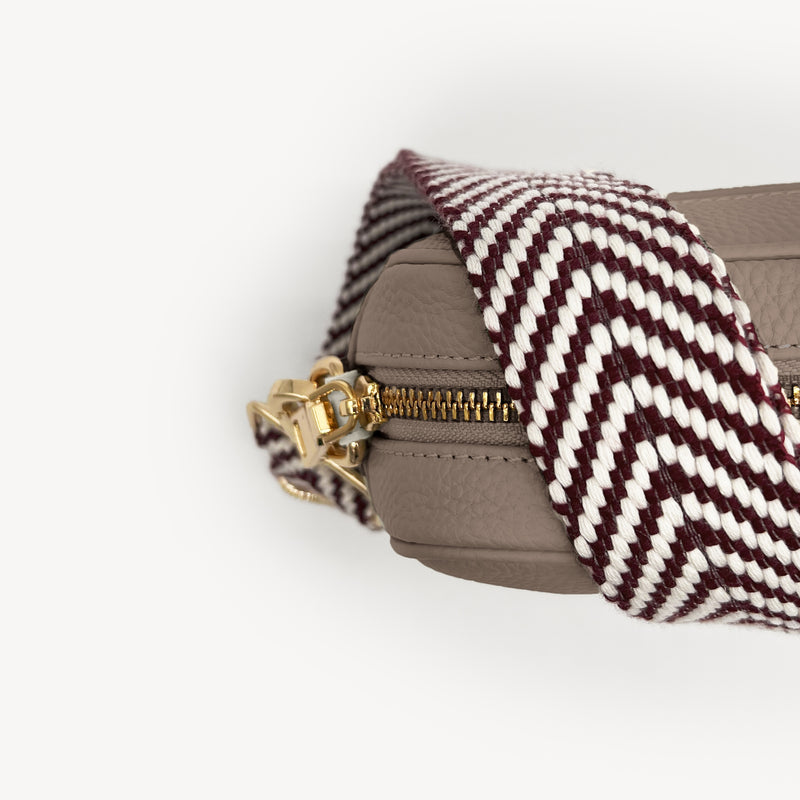 Burgundy & White Chevron Strap