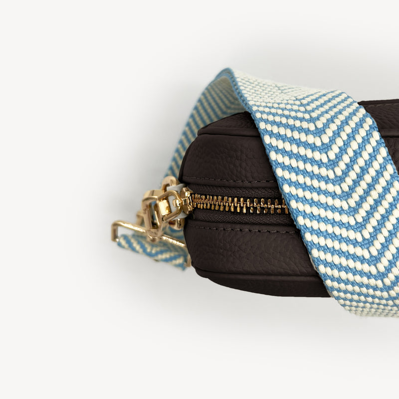 Sky Blue & White Chevron Strap