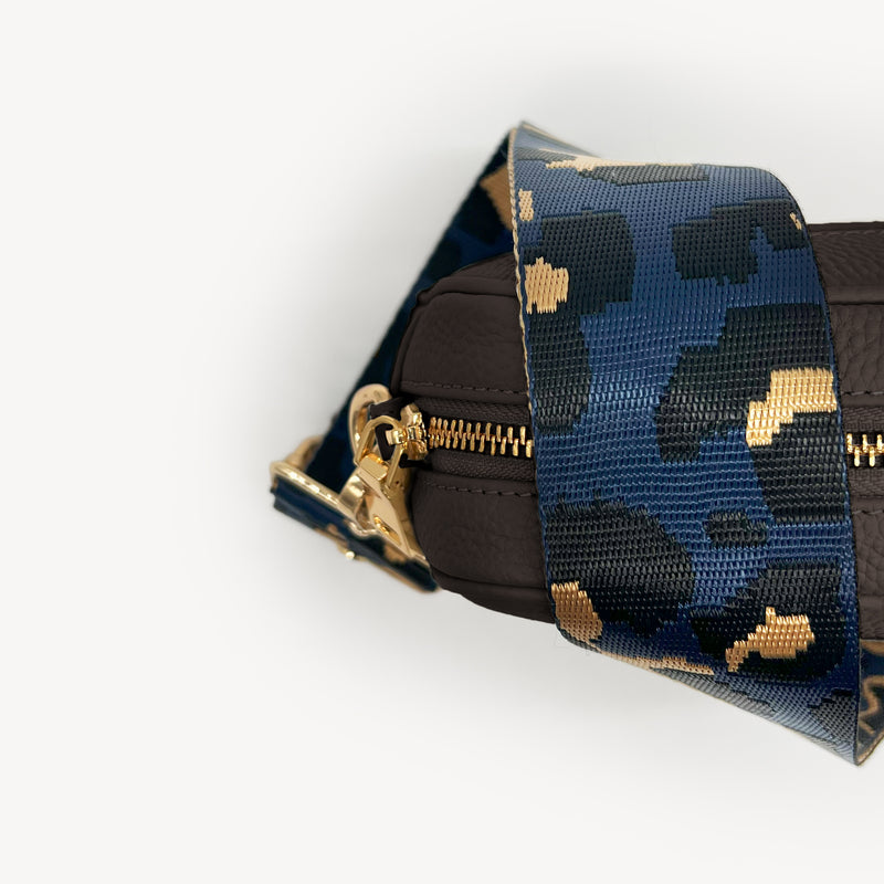 Navy & Gold Leopard Strap