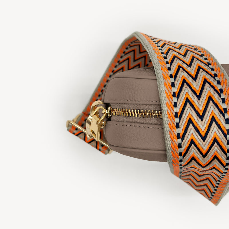 Orange, Black & Stone Aztec Strap