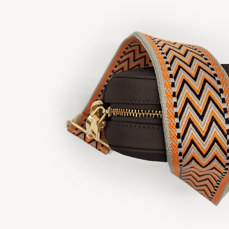Orange, Black & Stone Aztec Strap