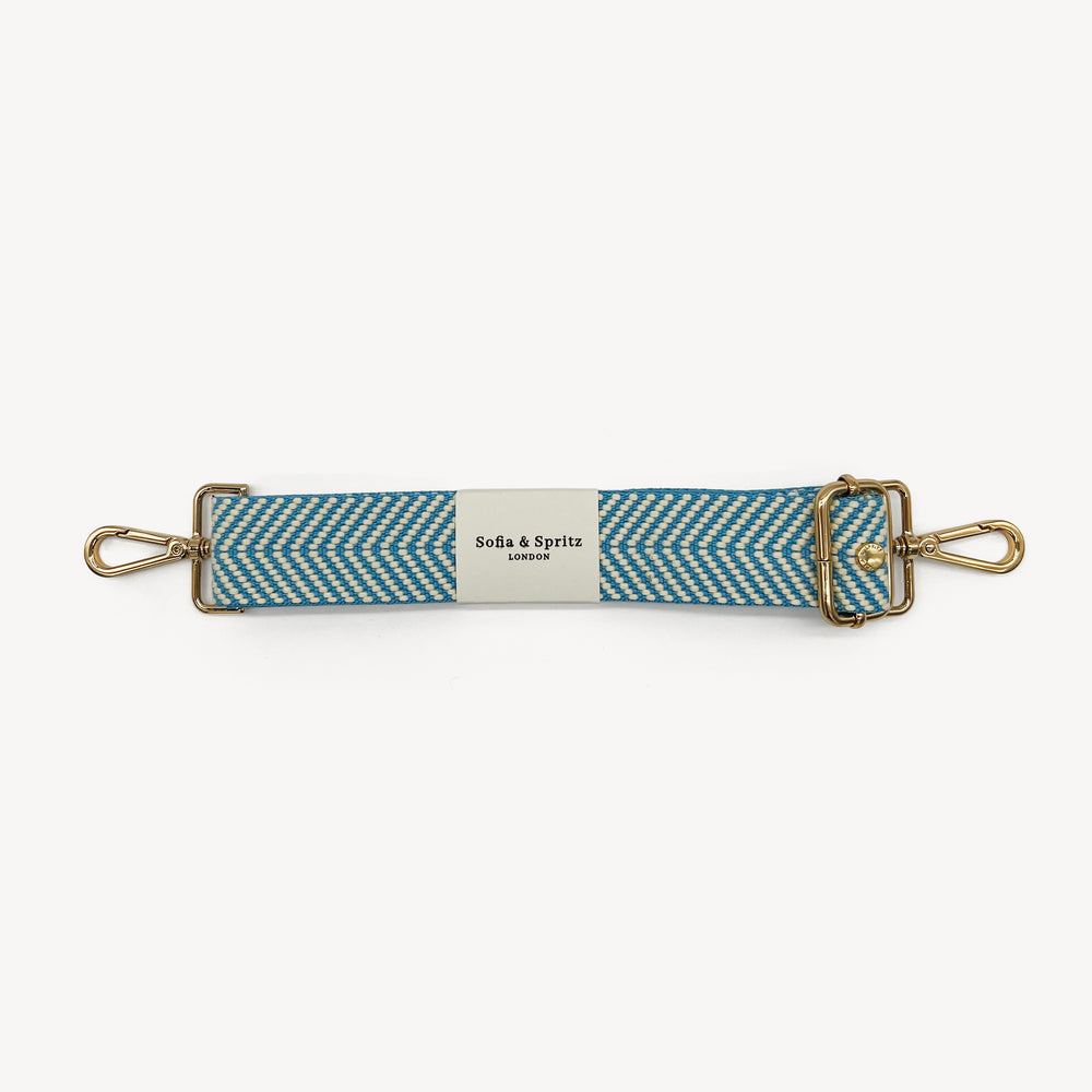Sky Blue & White Chevron Strap thumbnail-image-2
