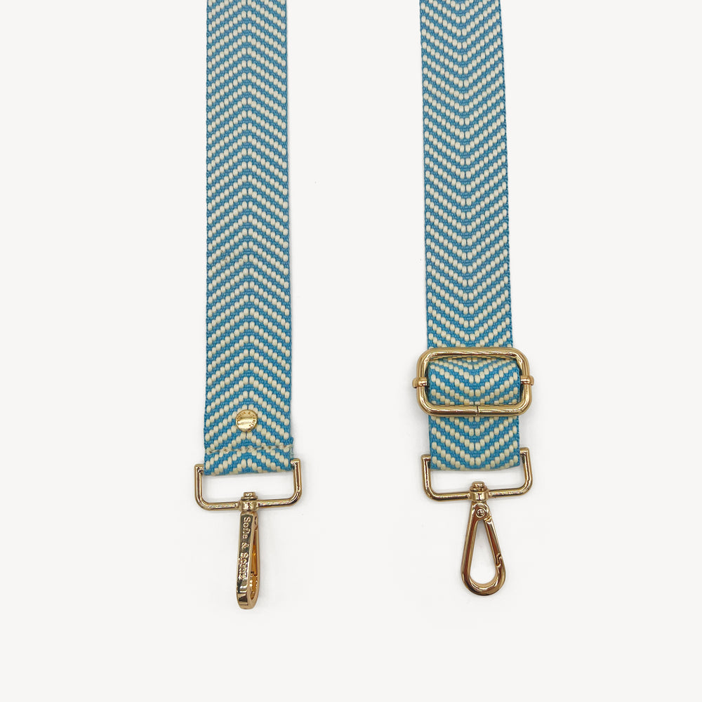 Sky Blue & White Chevron Strap thumbnail-image-1