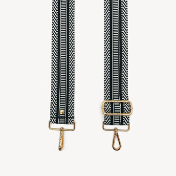 Black & White Stripe Aztec Strap